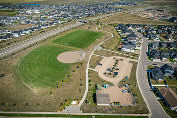 Sweeping Aerial View of Evergreen, Saskatoon, Saskatchewan