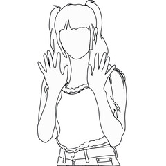 idol fashion in real life line art image vector eps.10