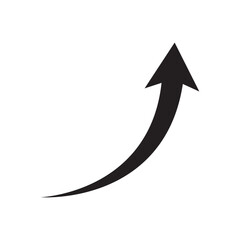Growing arrow icon vector. Business growth profit symbol isolated on white background