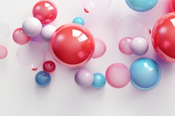 Abstract background with multicolored balls. 3d render. 3d illustration