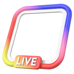 Live frame. Live streaming. 3D illustration.