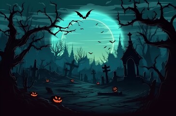 Halloween castle background, generative ai