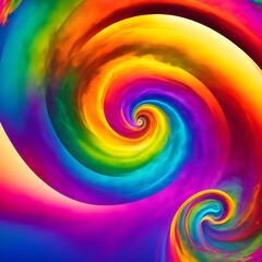 Colourful poster print energetic rainbow swirls background explosion