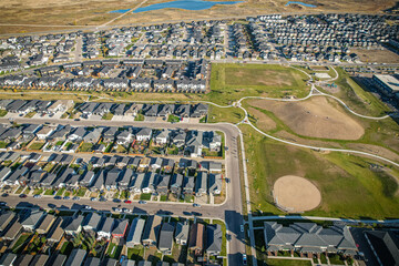 Sweeping Aerial View of Evergreen, Saskatoon, Saskatchewan