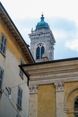 Fototapeta na wymiar Low angle of a church dedicated to St Mary in Bergamo, Italy