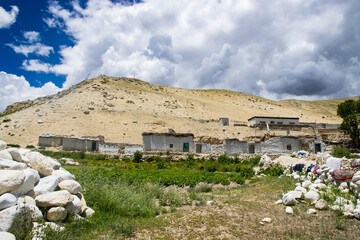 Traditional Tibetan Houses in Thinggar Valley of Lo Manthang in Upper Mustang of Nepal