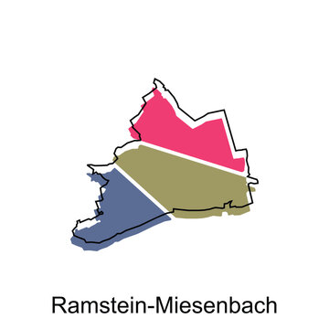 Map of Ramstein Miesenbach modern with outline style vector design, World Map International vector template
