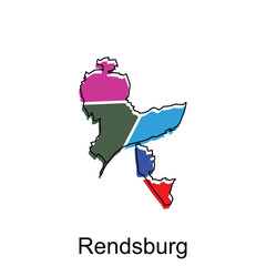 Map City of Rendsburg illustration design template on white background, suitable for your company