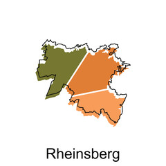 Map of Rheinsberg modern geometric with outline vector design, vector template colorful graphic illustration