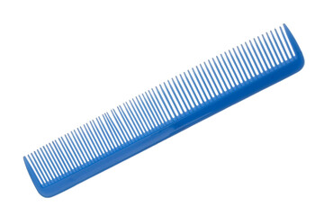  blue plastic hair comb, isolate on white background