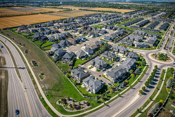 Sweeping Aerial View of Evergreen, Saskatoon, Saskatchewan