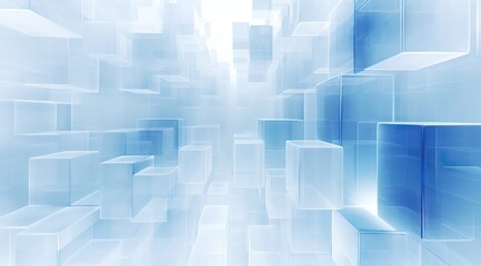 Fototapeta premium modern building with blocks, in the style of white and azure, futuristic abstracts