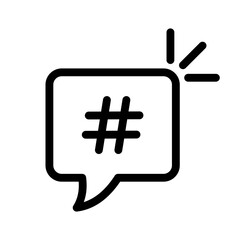 Hashtag line icon. Stroke simple pictogram. Vector illustration isolated on a white background. Premium quality symbol. Vector sign for mobile app and web sites.