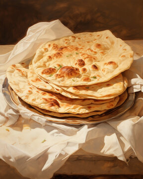 Generated photorealistic image of a stack of delicious tortillas on a plate