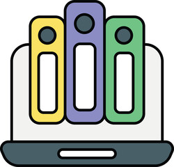 Online Library Color outline icons design style