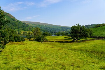 Scenic view of Lake District in the UK on a sunny day