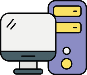 Computer  Color outline icons design style