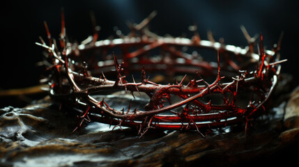 Crown of Thorns: Symbol of Sacrifice and Redemption. Generative AI