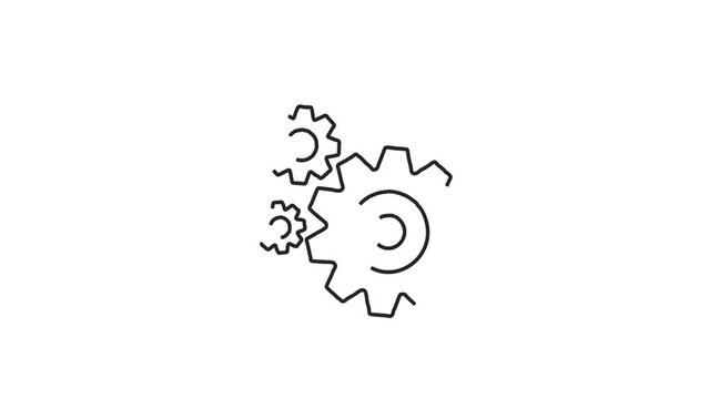 Startup Work in progress mechanical gears whiteboard doodle animation