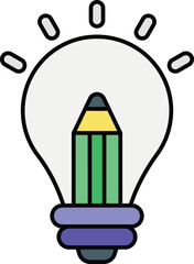 Creative Idea Color outline icons design style