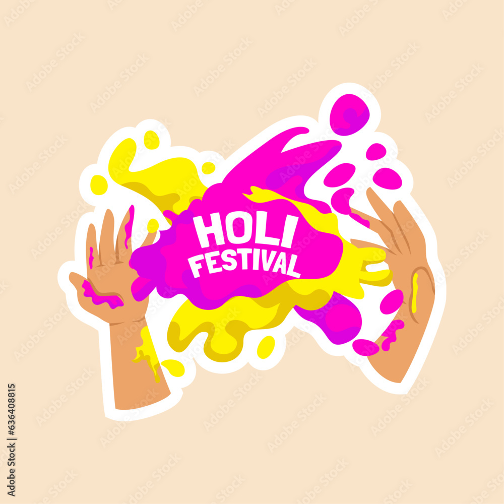 Wall mural holi festival sticker