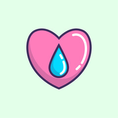 heart with drop of water Icon