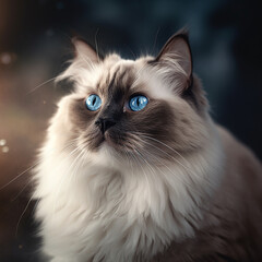 Beautiful ragdoll with sweet blue eyes