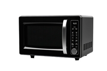 Obraz premium Black Microwave isolated on white background. Generative AI