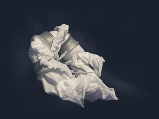 Obraz premium Closeup of a white lily flower on a dark background