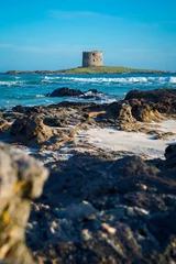 Foto op Plexiglas La Pelosa Strand, Sardinië, Italië La Pelosa, Sitntino, Sardegna, Italian island. Torre della Pelosa 