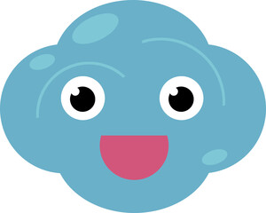 cartoon scene with happy smiling cloud with face isolated illlustration for children