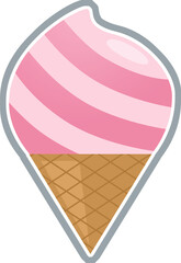 cartoon scene with ice cream cone isolated illustration for children