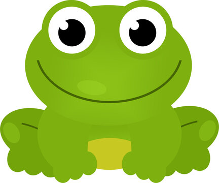 Cartoon animal frog toad on white background illustration for children