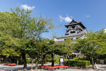 夏の犬山城天守閣_犬山城内庭園