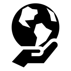 地球を表す塗りつぶしスタイルのアイコン