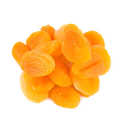 Dried apricots isolated on the white .