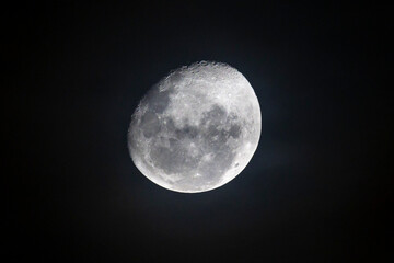 The halo of the crescent moon. Astronomy. Nature.