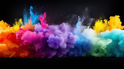 Fototapeta na wymiar colorful rainbow holi paint color powder explosion