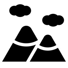 山を表す塗りつぶしスタイルのアイコン