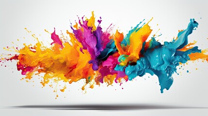 colorful  wild color splash  isolated  on white background