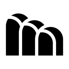 Fototapeta premium 山を表す塗りつぶしスタイルのアイコン