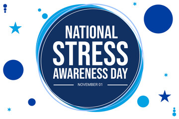 National day of stress awareness wallpaper in traditional border design style. Stress awareness background