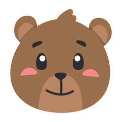 cute animal brown bear icon, flat illustration for your design flat style