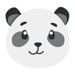 Fototapeta premium cute animal panda icon, flat illustration for your design flat style