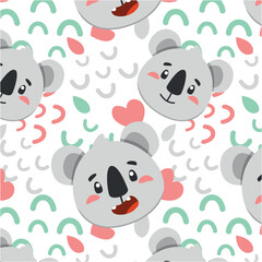 koala pattern, vector graphics for your design, cute animal face