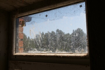 a dirty window in the house