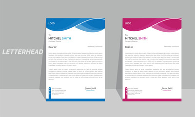 letterhead template vector, minimalist style