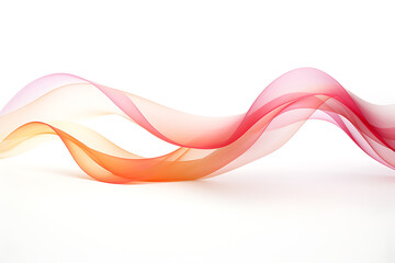 Colerfull ribbon isolated on white background. No shadow. Silk and satin. Generative ai