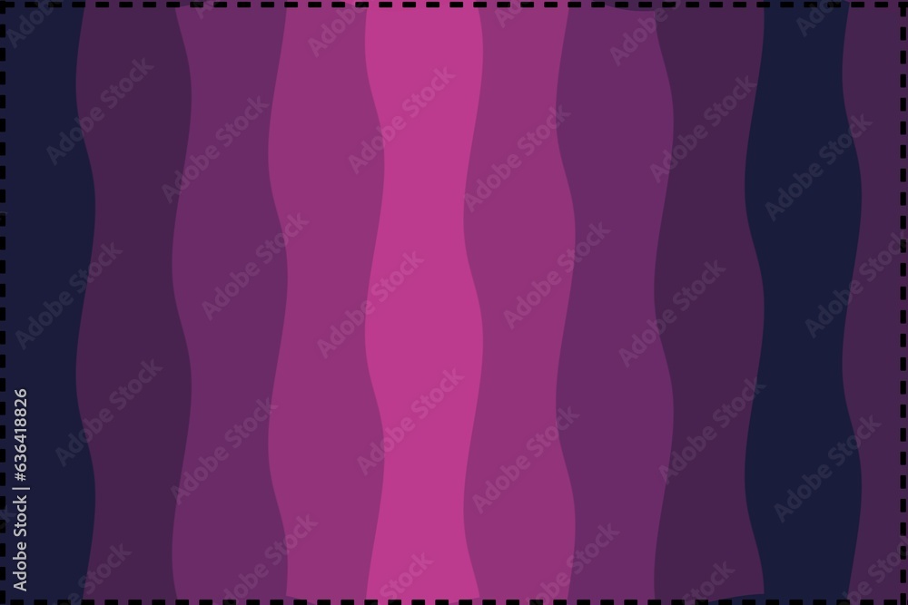 Poster multicolored abstract background in purple tones with wave-like curves. there is a black dotted squa