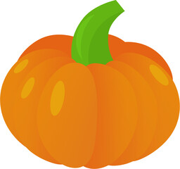 cartoon scene with pumpkin vegetable isolated on white background illustration for children